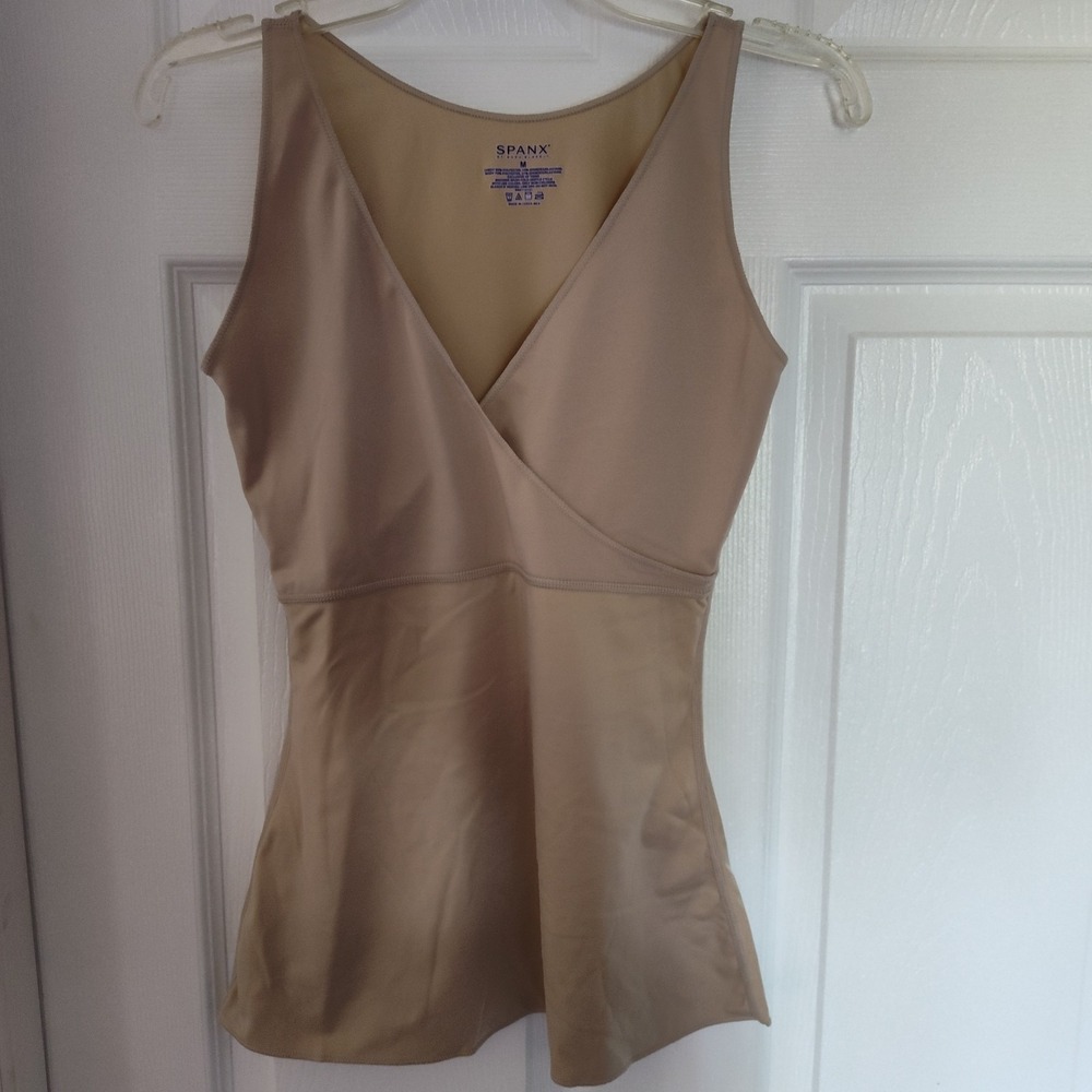 Spanx Shapewear medium beige stretch v neck top